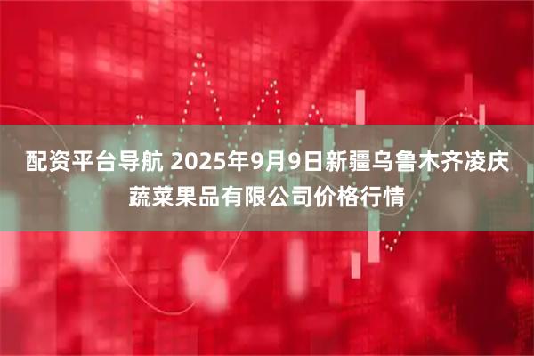 配资平台导航 2025年9月9日新疆乌鲁木齐凌庆蔬菜果品有限公司价格行情